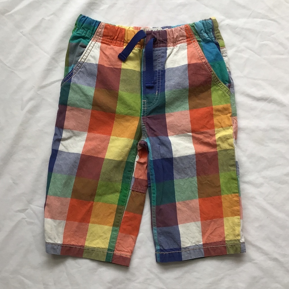 Mini Boden Multicolor Plaid Cotton Shorts